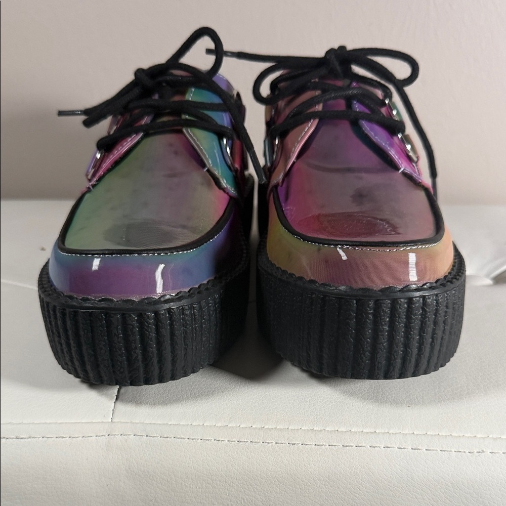TUK Iridescent Pink and Purple Platform Shoes - Picture 3 of 12